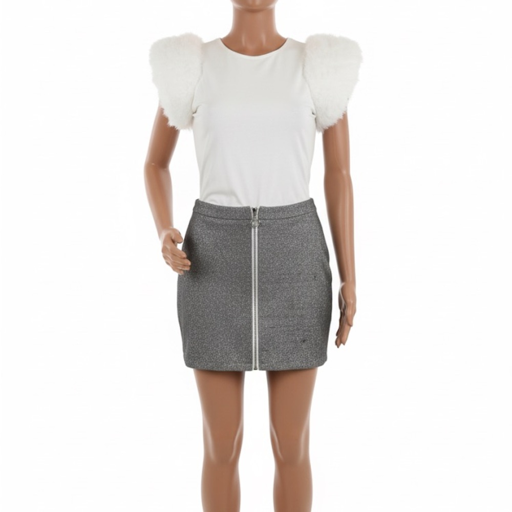 Gray Zippered Women's Skirt
